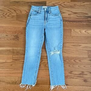 Madewell Curvy Perfect Vintage Jeans 25 Coney Wash Destroyed Distressed ND630